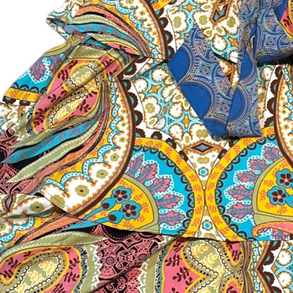 Ces Femme Border Print Tiered Midi Skirt - Picture 7 of 16